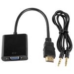 24cm フルHD 1080P HDMIからVGA＋オーディオ出力ケーブル コンピューター/DVD/デジタルセットトップボックス/ノートパソコン/携帯電話/メディアプレーヤー用、長さ：24cm、長さ：24cm（ホワイト）
