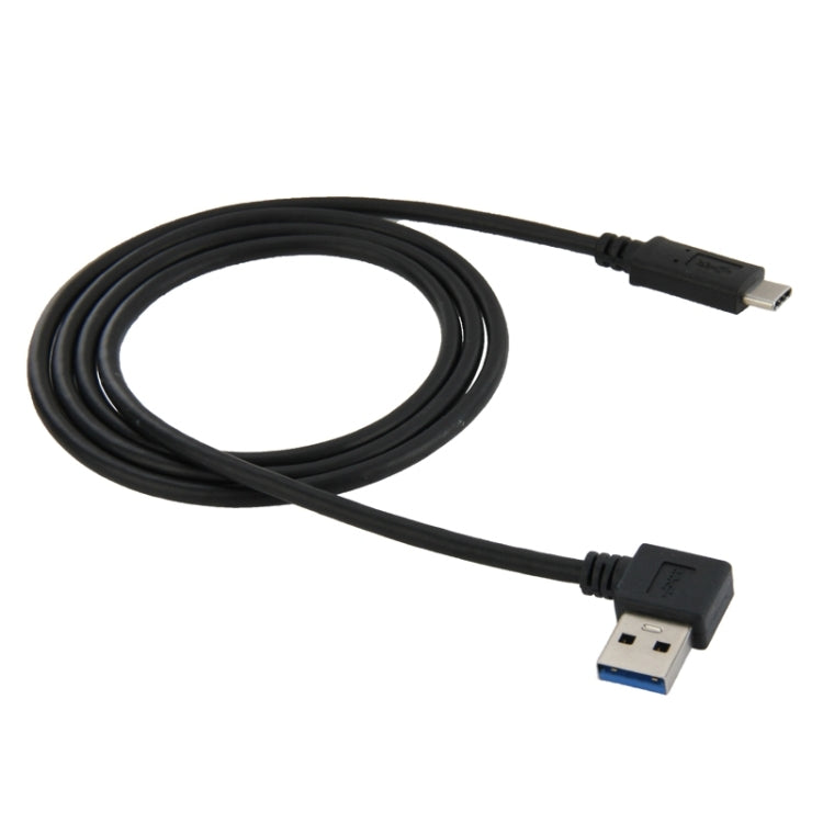 1m USB-C / Type-C 3.1 オスからUSB 3.0 90度左折アダプターケーブル