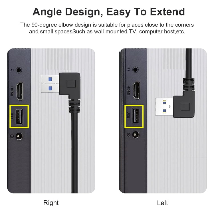 1m USB-C / Type-C 3.1 オスからUSB 3.0 90度左折アダプターケーブル
