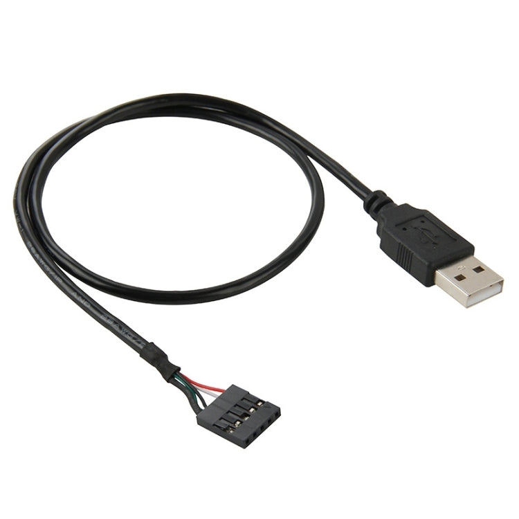 5ピン マザーボード メスヘッダー to USB 2.0 オス アダプターケーブル, 長さ: 50cm, 5ピン マザーボード to USB