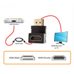 HDMI 19ピン オス to HDMI 19ピン メス 90度角度アダプター (金メッキ), HDMI オス to メス