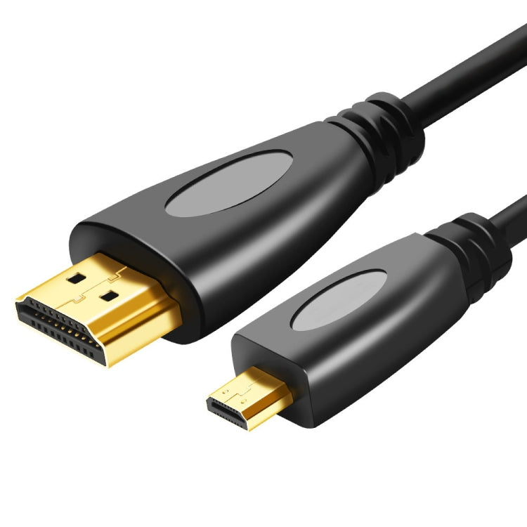 1m 金メッキ 3D 1080P マイクロHDMIオス to HDMIオス ケーブル 携帯電話、カメラ、GoPro用、金メッキマイクロHDMI、長さ：1m