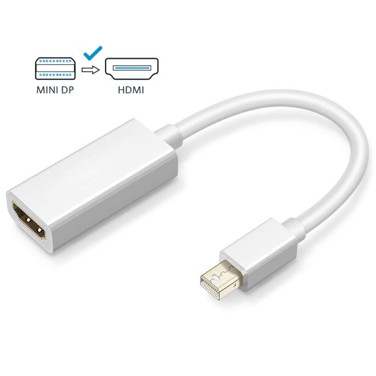 フルHD 1080P ミニディスプレイポートオス to HDMIメスポートケーブルアダプター、長さ：20cm、ミニDP to HDMI ホワイト