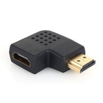 金メッキ HDMI 19ピンオス to HDMI 19ピンメス 90度角度アダプター、HDMIメス to オス