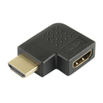 金メッキ HDMI 19ピンオス to HDMI 19ピンメス 90度角度アダプター、HDMIメス to オス