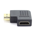 金メッキ HDMI 19ピンオス to HDMI 19ピンメス 90度角度アダプター、HDMIメス to オス