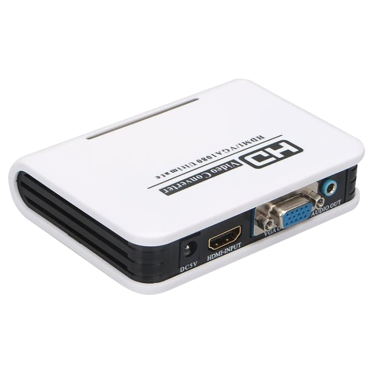 1080P HDMI to VGAアダプター デジタル to アナログビデオオーディオコンバーターケーブル Xbox 360 PS3 PS4 PCラップトップ TVボックス プロジェクター用、HDMI to VGA（ホワイト）