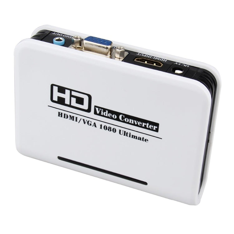 1080P HDMI to VGAアダプター デジタル to アナログビデオオーディオコンバーターケーブル Xbox 360 PS3 PS4 PCラップトップ TVボックス プロジェクター用、HDMI to VGA（ホワイト）
