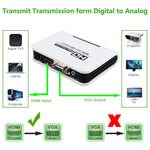 1080P HDMI to VGAアダプター デジタル to アナログビデオオーディオコンバーターケーブル Xbox 360 PS3 PS4 PCラップトップ TVボックス プロジェクター用、HDMI to VGA（ホワイト）