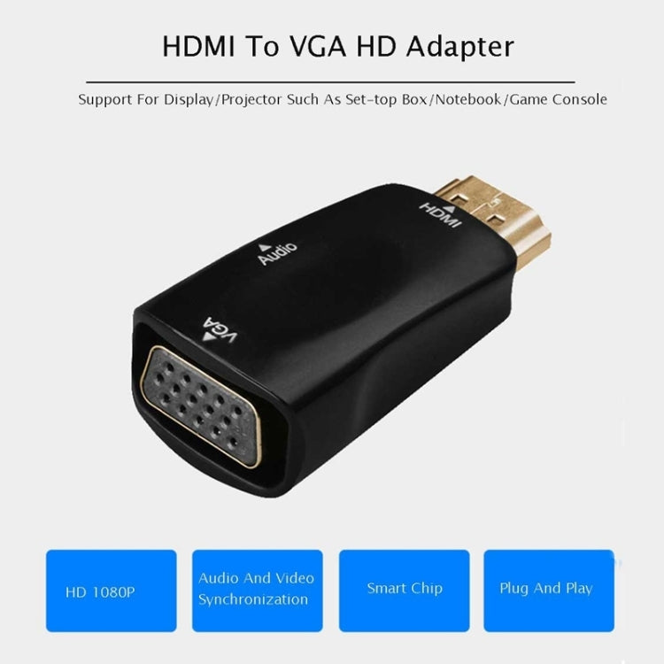 フルHD 1080P HDMIからVGAおよびオーディオアダプター HDTV / モニター / プロジェクター用, HDMIオスからVGA＋オーディオ（ブラック）, HDMIオスからVGA＋オーディオ（ホワイト）