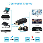 フルHD 1080P HDMIからVGAおよびオーディオアダプター HDTV / モニター / プロジェクター用, HDMIオスからVGA＋オーディオ（ブラック）, HDMIオスからVGA＋オーディオ（ホワイト）