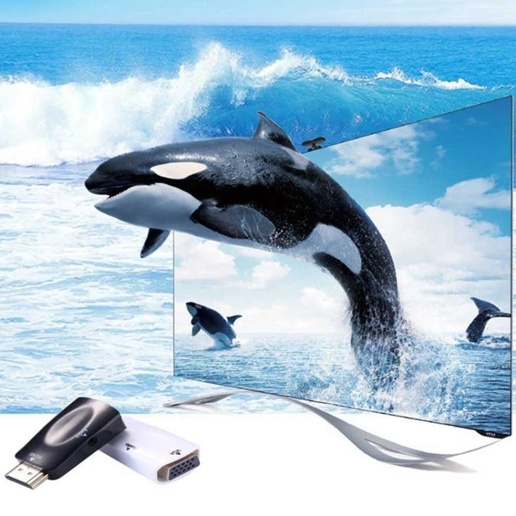 フルHD 1080P HDMIからVGAおよびオーディオアダプター HDTV / モニター / プロジェクター用, HDMIオスからVGA＋オーディオ（ブラック）, HDMIオスからVGA＋オーディオ（ホワイト）
