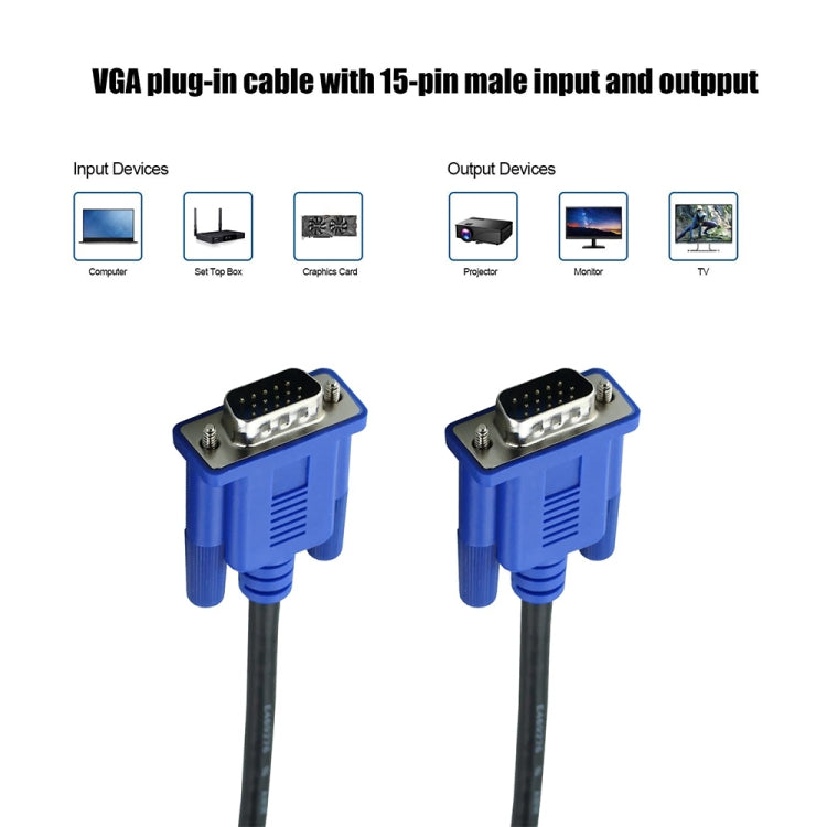 1.5m 高品質 VGA 15ピンオス to VGA 15ピンオスケーブル LCDモニター/プロジェクター用, 1.5m