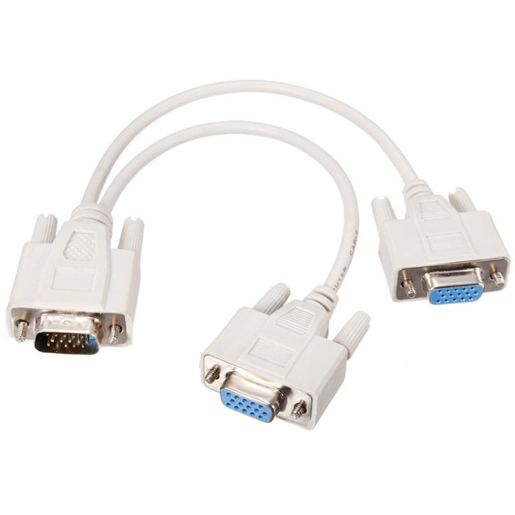 VGA SVGA HDB15オスから2メス分配ケーブル, 長さ: 32.5cm, S-PC-0415, S-PC-0415A