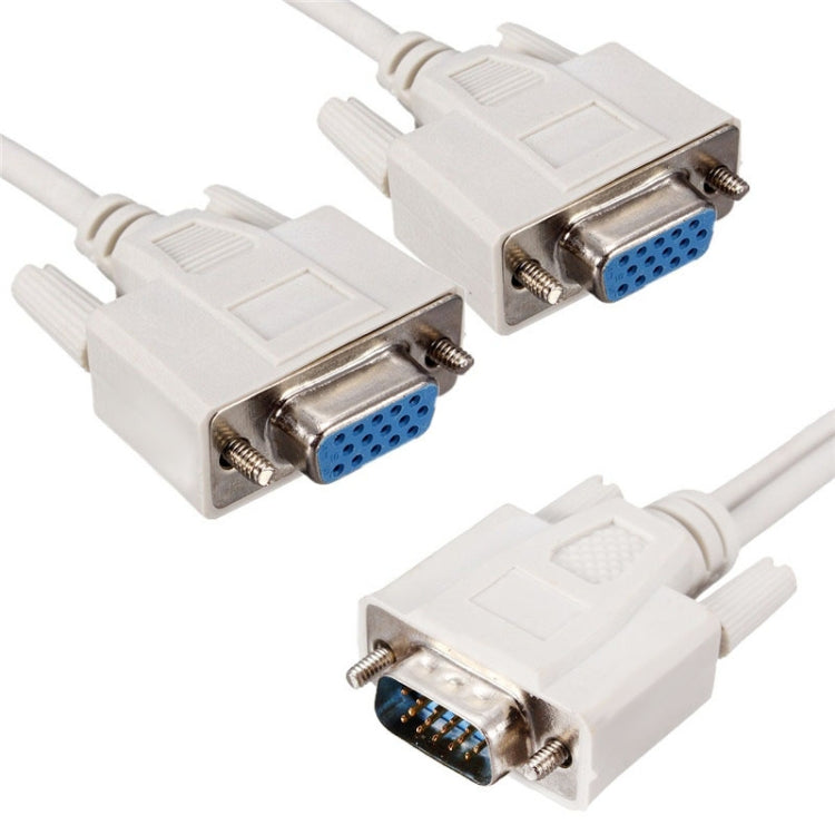 VGA SVGA HDB15オスから2メス分配ケーブル, 長さ: 32.5cm, S-PC-0415, S-PC-0415A