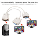 VGA SVGA HDB15オスから2メス分配ケーブル, 長さ: 32.5cm, S-PC-0415, S-PC-0415A