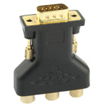VGA 15ピンオスから3 RCAコンポーネントメスアダプター、VGA