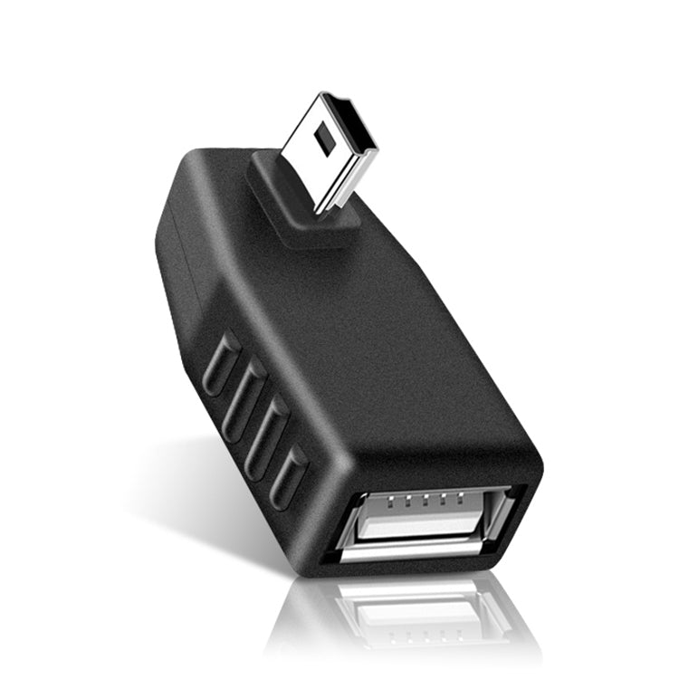 ミニUSBオスからUSB 2.0 AFアダプター、OTG機能対応、左90度角度、右90度角度