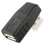 USB 2.0 AMからAFアダプター 90度角度付き、OTG機能対応、右90度角度、左90度角度