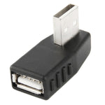 USB 2.0 AMからAFアダプター 90度角度付き、OTG機能対応、右90度角度、左90度角度