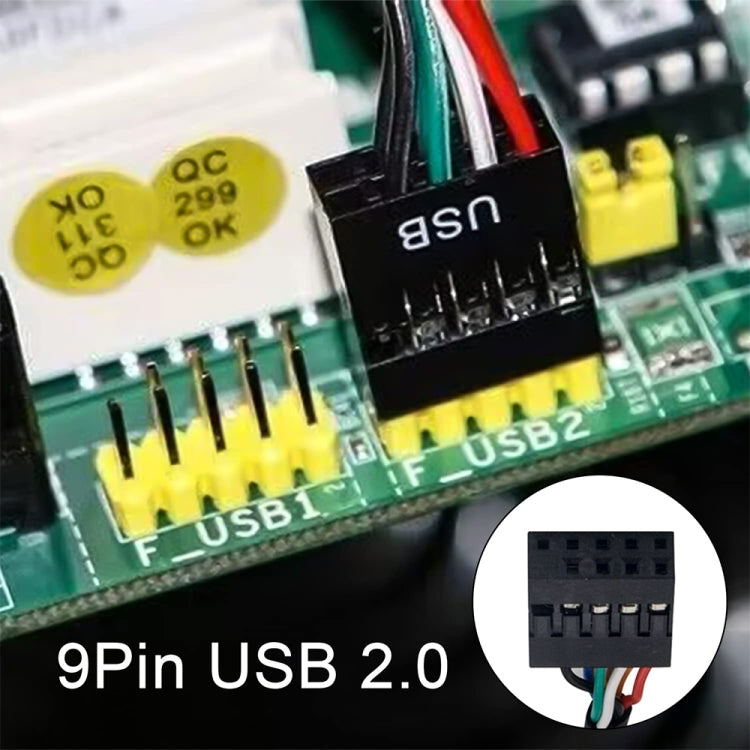 USB 2.0 9ピン マザーボードメスからUSB 3.0 19ピンハウジングオスアダプターケーブル、長さ：15cm、9ピンメスから19ピンオス