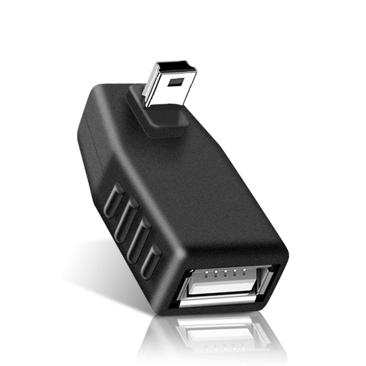 90度ミニUSBオスからUSB 2.0 AFアダプター、上向き90度角度、下向き90度角度