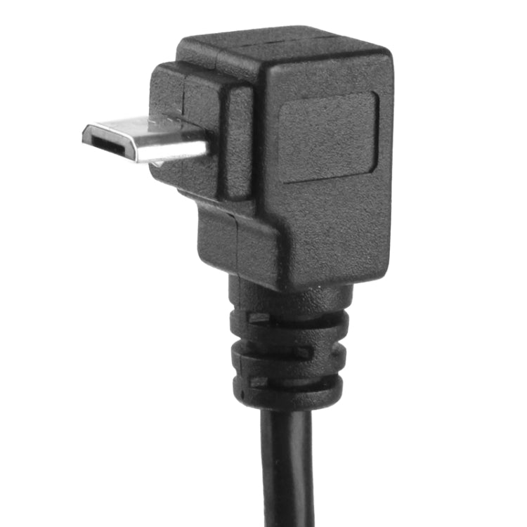 90度 Micro USB オス to Micro USB メス アダプターケーブル、長さ：25cm
