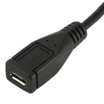 90度 Micro USB オス to Micro USB メス アダプターケーブル、長さ：25cm