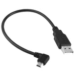 90度ミニUSBオスからUSB 2.0 AMアダプターケーブル、長さ：25cm、右角度ミニUSB