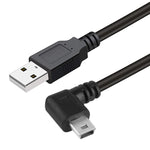 90度ミニUSBオスからUSB 2.0 AMアダプターケーブル、長さ：25cm、右角度ミニUSB