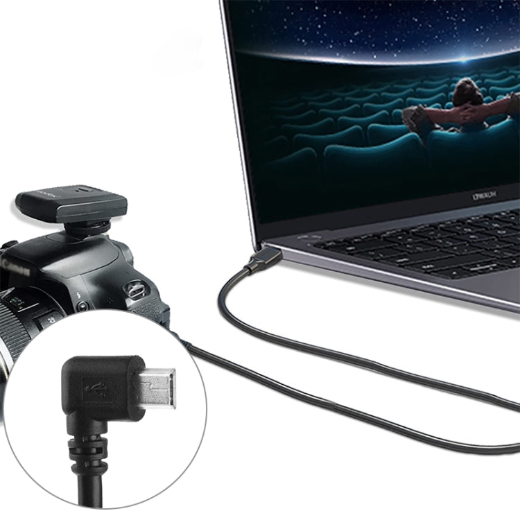 90度ミニUSBオスからUSB 2.0 AMアダプターケーブル、長さ：25cm、右角度ミニUSB
