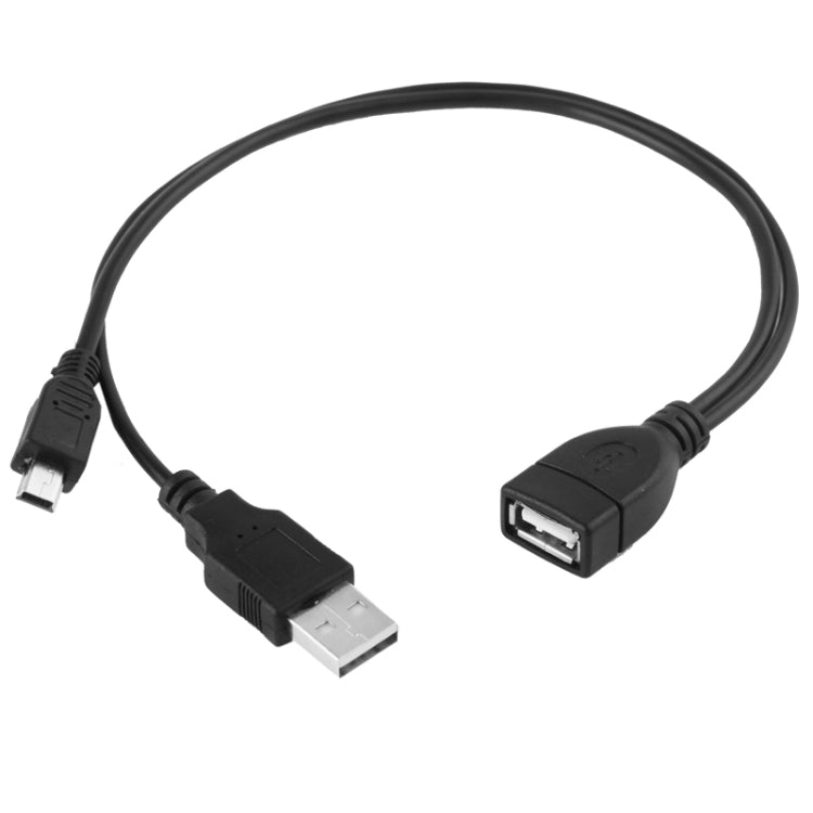 ミニUSBオス＋USB 2.0 AMからAFケーブル OTG機能付き、長さ：30cm／35cm、ミニUSB＋USB AM、30cm
