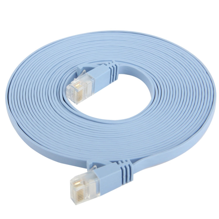 5m超薄型フラットイーサネットネットワークLANケーブル、CAT6、長さ：5m（ベビーブルー）