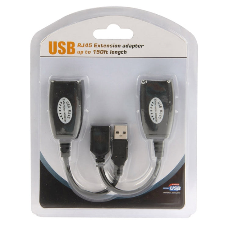 50m USB to RJ45 エクステンダー Cat5eケーブル、1ポートUSB