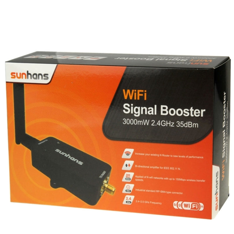 Sunhans SH24BTA-N 35dBm 2.4GHz 3W 11N/G/B WiFi信号ブースター WiFiアンプ ワイヤレスリピーター、SH24BTA-N