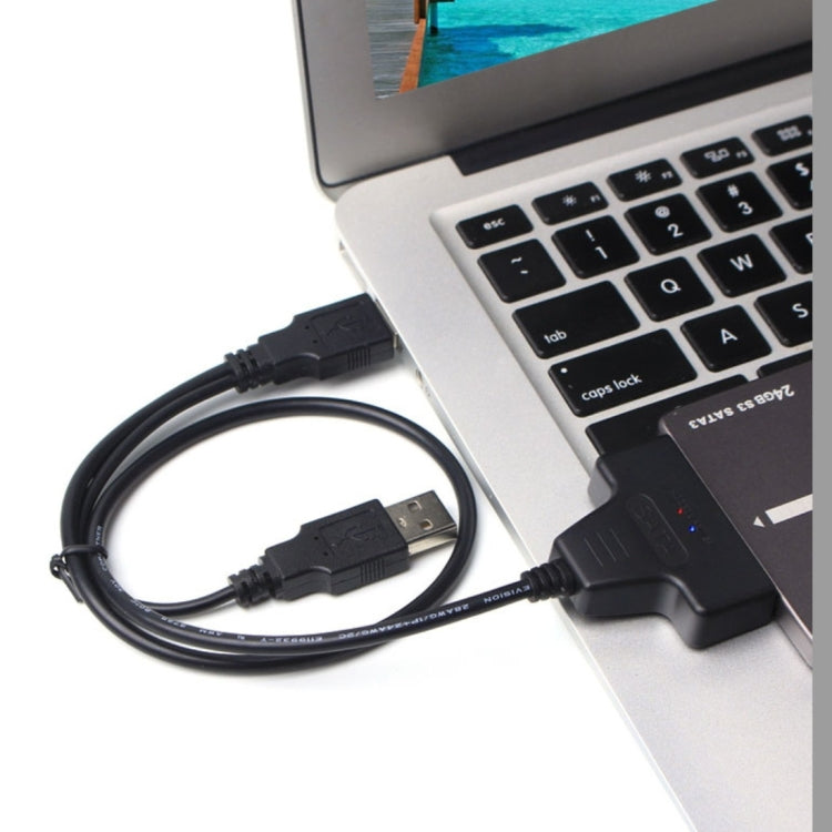 ダブルUSB 2.0 to SATA ハードドライブアダプターケーブル 2.5インチ SATA HDD / SSD用、ダブルUSB 2.0 to SATA
