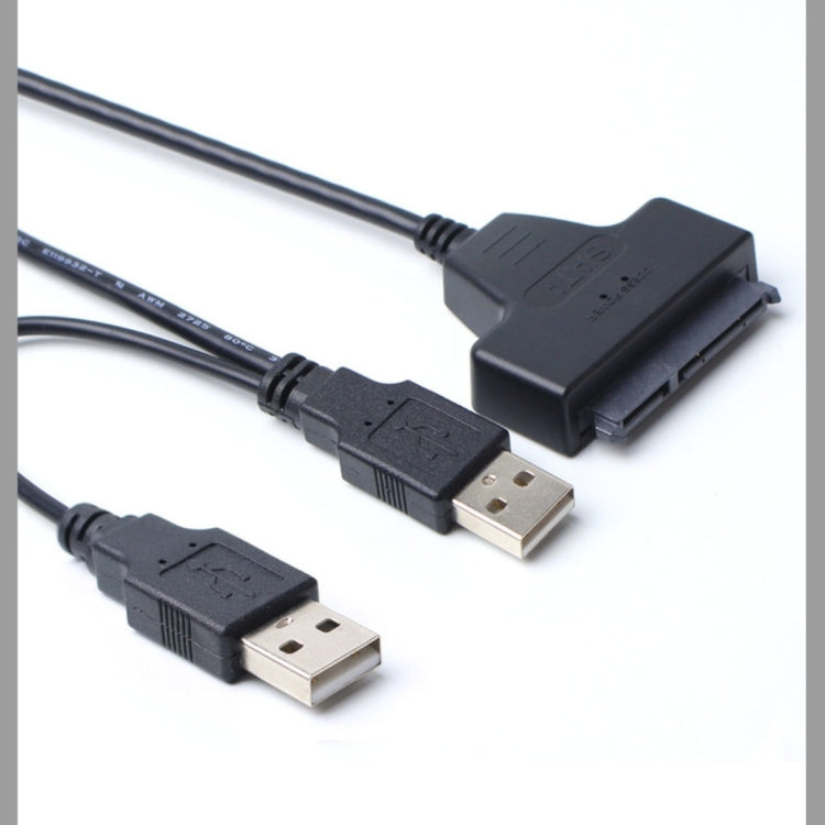 ダブルUSB 2.0 to SATA ハードドライブアダプターケーブル 2.5インチ SATA HDD / SSD用、ダブルUSB 2.0 to SATA