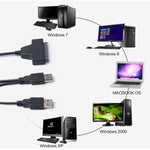 ダブルUSB 2.0 to SATA ハードドライブアダプターケーブル 2.5インチ SATA HDD / SSD用、ダブルUSB 2.0 to SATA