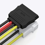 4ピンIDEからシリアルATA SATA電源ケーブルアダプター（15cm）、素材：アルミ+マグネシウム、4ピンIDEからSATA