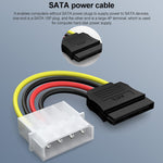 4ピンIDEからシリアルATA SATA電源ケーブルアダプター（15cm）、素材：アルミ+マグネシウム、4ピンIDEからSATA