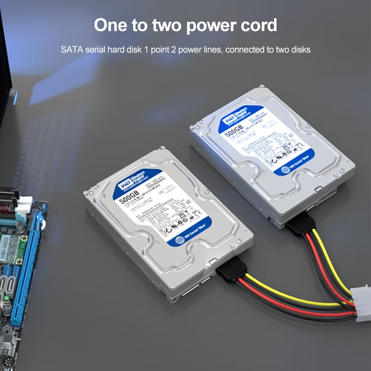 2 x 15ピンから4ピンシリアルSATA電源アダプターケーブル、長さ：18cm、素材：アルミニウム+マグネシウム、素材：銅