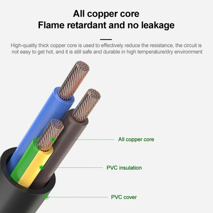 Universal US 3 Prong AC Power Cords for Desktop Computer Printer Monitor Plug, Length:1.5m, 1.5m