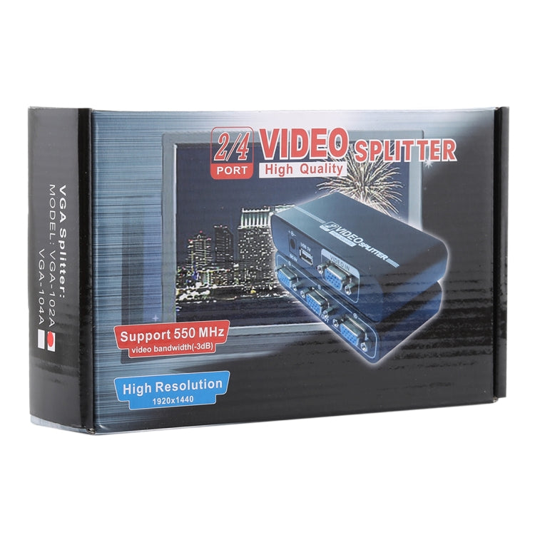 VGA-102A 1対2ポート 1920 x 1440 VGAスプリッター、2ポート