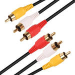 標準品質 オーディオビデオ ステレオ RCA AVケーブル、長さ：3m、3 RCAから3 RCA、長さ：3m
