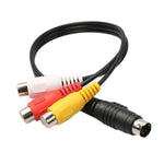 4ピン S-Video TV to RCA コンバーター AV メスケーブルアダプター、長さ: 20cm、S-Video to AV 3RCA メス