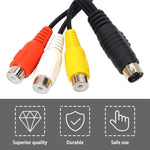 4ピン S-Video TV to RCA コンバーター AV メスケーブルアダプター、長さ: 20cm、S-Video to AV 3RCA メス
