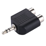 RCAメスから3.5mmオスジャックオーディオYアダプター、2つのRCAメスから3.5mm、2つのRCA(AV)メスから3.5mm