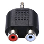 RCAメスから3.5mmオスジャックオーディオYアダプター、2つのRCAメスから3.5mm、2つのRCA(AV)メスから3.5mm