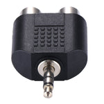 RCAメスから3.5mmオスジャックオーディオYアダプター、2つのRCAメスから3.5mm、2つのRCA(AV)メスから3.5mm