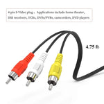 4ピン S-Video to 3 RCA AV TV オスケーブルコンバーターアダプター、長さ: 1.5M、S-Video to AV 3RCA オス